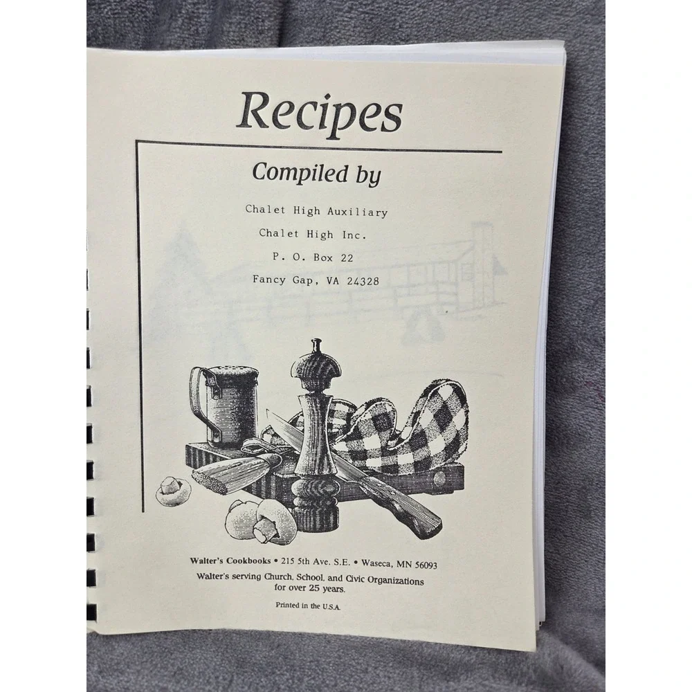 The Goodie Book Of Chalet High Fancy Gap, VA‎ Cookbook Local Recipes 1987